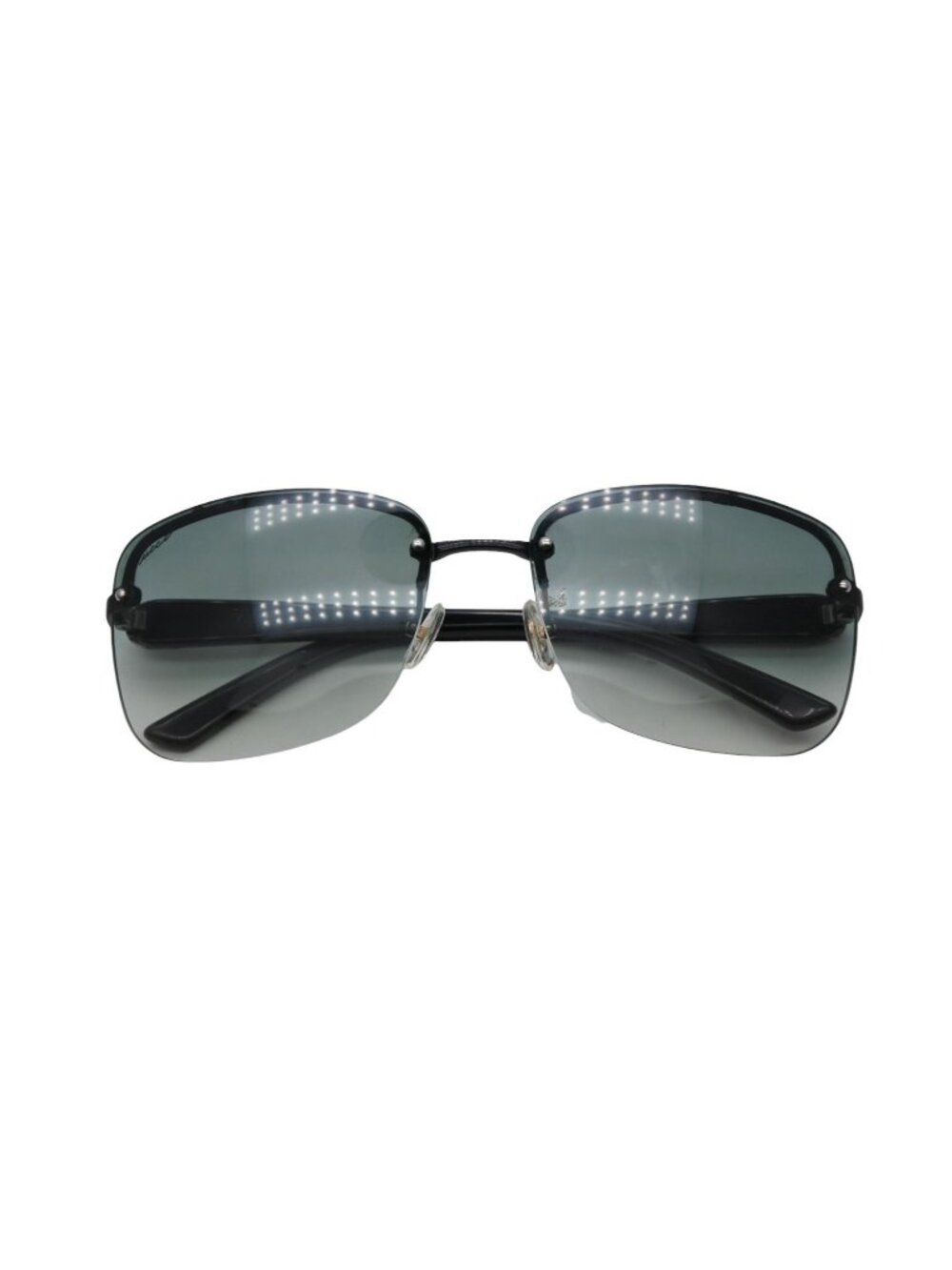 Gucci Sunglasses GG Logo Rimless Eyewear Acetate Metal Black Silver